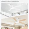 Ceiling Fans with Lights and Remote, 42 inch Low Profile Flush Mount Ceiling Fan,White Modern Ceiling Fan with LED Light for Bedroom Indoor Outdoor-5 Reversible blades, 3CCT, 6 Speeds, Timer