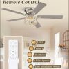 56 Inch Fandaliers Ceiling Fan with Remote Control, Brushed Nickel Modern Ceiling Fan with Light, 6-Speeds, Quiet Reversible DC Motor, Ceiling Fans Chandeliers for Bedroom, Living Room