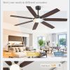 62 Inch Large Ceiling Fans with Lights and Remote, Black Modern Ceiling Fan with 3CCT LED Light, Quiet DC Motor,Indoor/Outdoor Ceiling Fan with 7 Dual Finish Blades for Living Room, Patio