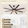 65 Inch Farmhouse Ceiling Fan with Lights & Remote Control, Quiet Reversible DC Motor, Wooden Blades, Seeded Glass Lampshade - Ideal for Bedroom, Living Room, Dining Room