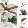 Outdoor Ceiling Fans with Light for Patios, IP65 Waterproof Gazebo Fan, Plug in Ceiling Fan with Remote, 3CCT 6-Speed Oil-Bronze Ceiling Fan with Hanging Hook for Porch, Pergola,Canopy
