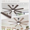 72 Inch Ceiling Fans with Lights, Oil Bronze Modern Ceiling Fan with Remote,Large Farmhouse Indoor & Outdoor Ceiling Fan with 8 Dual Finish Blades, Quiet DC Motor, Bright LED Light