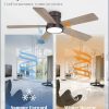 42 Inch Ceiling Fans with Lights and Remote,Indoor Modern Flush Mount Ceiling Fan with 3CCT 6-Speed Quiet DC Motor,Small Low Profile Ceiling Fan for Bedroom Living Room Office(Oil Bronze)