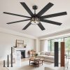 72 Inch Farmhouse Ceiling Fan with Lights and Remote, Black Ceiling Fan with Lights, Modern Ceiling Fans with 6-Speed Reversible DC Motor, 3CCT, Large Ceiling Fans for Living Room, Bedroom, Patio