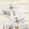 Farmhouse Ceiling Fans with Lights and Remote, 72 Inch Brushed Nickel Industrial Caged Ceiling Fans for Bedroom Living Room Kitchen, 6 Speed Reversible Quiet DC Motor, Dual Finish 8 Blades