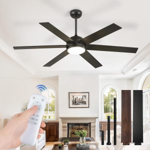 71uVwPoJMFL._AC_SL1500_.jpg 58 Inch Ceiling Fans with Lights and Remote, Black Indoor/Outdoor Ceiling Fan with Quiet Reversible DC Motor, 6 Speeds, 3CCT, 6 Blades Large Ceiling Fan for Living Room Bedroom Patio