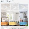 Ceiling Fans with Lights and Remote, 42 inch Low Profile Flush Mount Ceiling Fan,White Modern Ceiling Fan with LED Light for Bedroom Indoor Outdoor-5 Reversible blades, 3CCT, 6 Speeds, Timer