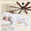 65 Inch Farmhouse Ceiling Fan with Lights and Remote, Black Ceiling Fans with Lights, Modern Ceiling Fan with 6-Speed Reversible DC Motor, 3CCT, Large Ceiling Fans for Living Room, Bedroom, Patio