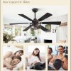 50 Inch Ceiling Fan with Lights, Farmhouse Caged Ceiling Fans with Remote, Black Industrial Ceiling Fans with Quiet Reversible DC Motor, Small Ceiling Fan for Living room, Bedroom