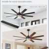 60 Inch RGB Ceiling Fans with Lights and Remote&APP Control, Black Smart Ceiling Fan with Quiet Reversible DC Motor, 6 Speeds, 3CCT, Dimmable, Large Ceiling Fan for Living Room Bedroom