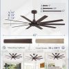 65 Inch Large Ceiling Fan Without Light, Modern Indoor/Outdoor Ceiling Fans No Light with Remote,6-Speed Reversible Quiet DC Motor, 10 Blade for Bedroom,Living Room,Patio,Garage(Oil Bronze)