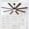 72 Inch Ceiling Fans with Lights, Oil Bronze Modern Ceiling Fan with Remote,Large Farmhouse Indoor & Outdoor Ceiling Fan with 8 Dual Finish Blades, Quiet DC Motor, Bright LED Light