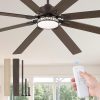 Modern Farmhouse 84 Inch Large Ceiling Fan, 6-Speed Reversible DC Industrial Ceiling Fans with Lights for Shop/Living Room/Covered Outdoor-Oil Rubbed Bronze