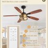 Farmhouse Ceiling Fan with Light and Remote, Black Rustic Flush Mount Ceiling Fans for Bedroom Living Room, Industrial Caged Ceiling Fan for 6 Speed Reversible Motor, 5 Dual Blades