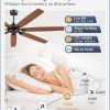 72 Inch Ceiling Fan No Light with Remote Control, Brown Ceiling Fans Without Light With 6-Speeds Quiet Reversible DC Motor, Indoor/Outdoor Ceiling Fan with Dual Finish 7 Blades for Patio Living Room