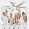 62 Inch Large Ceiling Fans with Lights and Remote, Grey Modern Ceiling Fan with 3CCT LED Light, Quiet DC Motor,Indoor/Outdoor Ceiling Fan with 7 Dual Finish Blades for Living Room, Patio