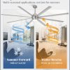 100 Inch Large Ceiling Fans Industrial Ceiling Fan Outdoor with Lights, Remote, 8 Aluminum Blades, DC Motor, 6-Speed, Black, for Living Room, Garage, Shop, Porch(Nickel)