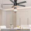 Ceiling Fans with Lights, Low Profile Ceiling Fan with Light and Remote/APP Control, Modern Flush Mount Ceiling Fan for Indoor Bedroom Living Room, Dimmable, Qiuet DC Motor, Black