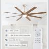 Ceiling Fans with Lights, 72 inch Large Ceiling Fan with Light and Remote, Champaign Gold Ceiling Fan for Living Room Patio, 6 Speeds, Reversible Quiet DC Motor, 3 CCT, Bi-color 8 Blades