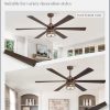 Farmhouse Ceiling Fans with Lights and Remote,Industrial Large Ceiling Fan with 6-Speed Reversible DC Motor and 6 Dual Finish Blades,Black Ceiling Fan with Light for Living bedroom Patio