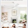 60 Inch Ceiling Fans with Lights and Remote, White Modern Plug in Ceiling Fan with 6 Speeds,Bright LED Light,Reversible Quiet DC Motor for Bedroom,Living Room