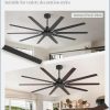 72 Inch Large Ceiling Fan Without Light, Modern Indoor/Outdoor Ceiling Fans No Light with Remote,6-Speed Reversible Quiet DC Motor, 10 Blade for Bedroom,Living Room,Patio,Garage(Black)