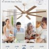 Ceiling Fans with Lights, 72 inch Large Ceiling Fan with Light and Remote, Champaign Gold Ceiling Fan for Living Room Patio, 6 Speeds, Reversible Quiet DC Motor, 3 CCT, Bi-color 8 Blades