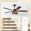 Farmhouse Oil Bronze Ceiling Fans with Lights and Remote, 52 Inch Bedroom Caged Ceiling Fans for Living Room Kitchen6 Speed Reversible Quiet DC Motor, Dual Finish 5 Blades