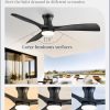 52 Inch Ceiling Fans with Lights and Remote, 3 Blades Flush Mount Low Profile Ceiling fan, Efficient 3475 CFM, Safe ABS, Timer, Quiet 35dB, 3CCT, Reversible for Bedroom Living Room, Black