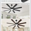 72 Inch Ceiling Fans with Lights and Remote, Black Ceiling Fan with 8 Dual-Color Blades, Indoor/Outdoor Large Ceiling Fans, Reversible DC Motor, 6-Speed, 3CCT for Living Room Kitchen Patio