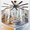 65 Inch Large Ceiling Fan Without Light, Modern Indoor/Outdoor Ceiling Fans No Light with Remote,6-Speed Reversible Quiet DC Motor, 10 Blade for Bedroom,Living Room,Patio,Garage(Oil Bronze)