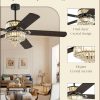 60 Inch Fandelier Ceiling Fan with Double-layer LED Light, Black Chandelier Fan, 3CCT, 6-Speeds, Quiet DC Motor, Ceiling Fan Chandeliers, Modern Ceiling Fans for Bedroom, Living Room