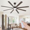 84 Inch Ceiling Fans with Lights, Oil Bronze Modern Ceiling Fan with Remote,Large Farmhouse Indoor & Outdoor Ceiling Fan with 8 Dual Finish Blades, Quiet DC Motor, Bright LED Light