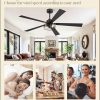 1 Pack Farmhouse 60 Inch Ceiling Fans with Lights, Black Industrial Caged Ceiling Fans for Bedroom Living Room, Double-Sided 5 Blades Rustic Ceiling Fan-Black