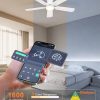 Ceiling Fans with Lights, 42 Inch Low Profile Ceiling Fan with Light and Remote/APP Control, Flush Mount, Dimmable, Qiuet DC Motor, White Small Indoor Ceiling Fan for Bedroom, Kitchen