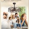 23 Inch Fandelier Caged Ceiling Fans with Lights and Remote, Black Farmhouse Ceiling Fan, Bladeless Samll Fan Lights Ceiling Fixtures for Kitchen, Bedroom-Black and Gold