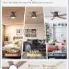 42 Inch Ceiling Fans with Lights and Remote,Indoor Modern Flush Mount Ceiling Fan with 3CCT 6-Speed Quiet DC Motor,Small Low Profile Ceiling Fan for Bedroom Living Room Office(Oil Bronze)