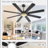 72 Inch Ceiling Fans with Lights and Remote, Black Ceiling Fan with 8 Dual-Color Blades, Indoor/Outdoor Large Ceiling Fans, Reversible DC Motor, 6-Speed, 3CCT for Living Room Kitchen Patio