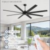 80 Inch Ceiling Fan No Light with Remote. Large Industrial Ceiling Fans, 6-Speeds, Quiet Reversible DC Motor, 8 Blades, Indoor/Outdoor Ceiling Fan for Living Room, Garage, Patio