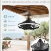 Outdoor Ceiling Fans with Light for Patios, 24" Weatherproof Plug in Ceiling Fan, Gazebo Fan Remote&APP Control, 3CCT Dimmable,Caged Ceiling Fan with Hanging Hook for Porch, Pergola,Canopy
