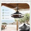 Outdoor Ceiling Fans with Light for Patios, 20" Weatherproof Plug in Ceiling Fan, Gazebo Fan Remote&APP Control, 3CCT Dimmable,Caged Ceiling Fan with Hanging Hook for Porch, Pergola,Canopy