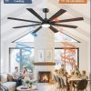 72 Inch Ceiling Fans with Lights and Remote, Dual-Sided Reversible Blades for Versatile Dcor, Quiet DC Motor, 120 Wide-Angle Customized Brightness & 3CCT, Damp Rated for Indoor/Outdoor Use