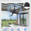 42 In Outdoor Ceiling Fan with Light, Plug-in Ceiling Fans with Waterproof IP65, Smart APP Remote Control, 6-Speed DC Motor, Dimmable 3CCT, Hanging Fans with Cord for Gazebo Patio Porch (Black)