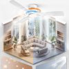 Ceiling Fans with Lights and Remote Control,Modern Flush Mount Ceiling Fan with 3 CCT,Low Profile Ceiling Fans with 6-Speeds Reversible DC Motor for Patio Living Room Bedroom(White)