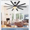 65 inch Large Ceiling Fans with Lights and Remote, Outdoor Black Ceiling Fan with 10 Blades, 32W LED Light 3 CCT, 6 Speed Reversible Quiet DC Motor, Modern Ceiling Fan for Living Room Patio