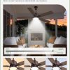 Outdoor Ceiling Fans with Light for Patios, IP65 Waterproof Gazebo Fan, Plug in Ceiling Fan with Remote, 3CCT 6-Speed Oil-Bronze Ceiling Fan with Hanging Hook for Porch, Pergola,Canopy