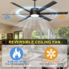 Industrial Ceiling Fan with Lights - Remote & APP Control, Dimmable, DC Motor, Outdoor Fan with Aluminum Blades for Patio Living Room, Black