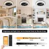 low profile ceiling fan with light: bladeless ceiling fan with light - safety enclosed ceilng fans with cave - Smart ultra low profile ceiling fans with remote & App for outdoor indoor
