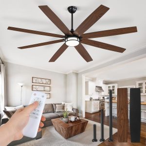 817AiWSZfDL._AC_SL1500_.jpg 72 Inch Ceiling Fans with Lights, Large Black Ceiling Fans with Remote, Farmhouse Modern Ceiling Fan Fixtures with Bright LED Light for Living Room, Bedroom, Kitchen