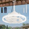 Outdoor Ceiling Fans with Light for Patios, 20" Weatherproof Plug in Ceiling Fan, Gazebo Fan Remote&APP Control, 3CCT Dimmable,Caged Ceiling Fan with Hanging Hook for Porch, Pergola,Canopy